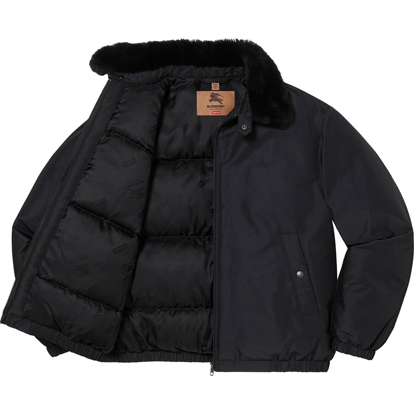Supreme®/Burberry®Shearling Collar Down Puffer Jacket view 10